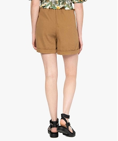 short femme en toile coupe ample orange shortsB215301_3