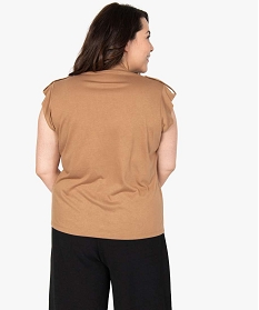tee-shirt femme boutonne sur lavant orange tee shirts tops et debardeursB215801_3