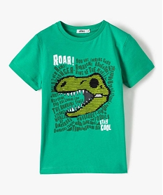 tee-shirt garcon avec motif en sequins reversibles vert tee-shirtsB230701_1