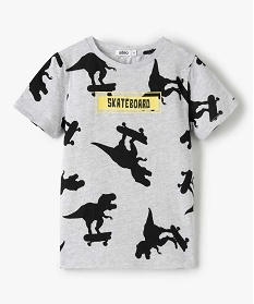 tee-shirt garcon a manches courtes avec motifs dinosaures gris tee-shirtsB230901_1