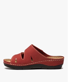 mules femme confort unies dessus cuir a brides scratch rouge standard mules et sabotsB233101_3