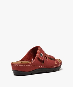 mules femme confort unies dessus cuir a brides scratch rouge standard mules et sabotsB233101_4
