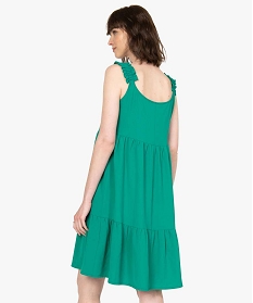 robe femme courte a larges bretelles froncees vert robesB241801_3
