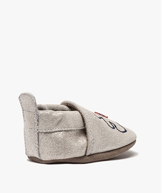 chaussons de naissance bebe fille pailletes en cuir - lulucastagnette gris chaussures de naissanceB243901_4