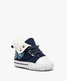 baskets de naissance pour bebe fille - lulucastagnette bleu chaussures de naissanceB244401_2