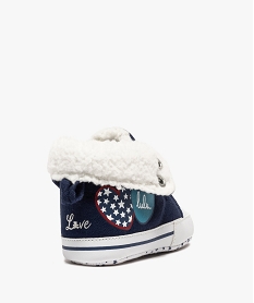 baskets de naissance pour bebe fille - lulucastagnette bleu chaussures de naissanceB244401_4