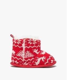 GEMO Chaussons de naissance bébé boots de Noël rouge standard