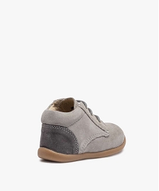 chaussures de marche bebe en cuir bicolores grisB245501_4