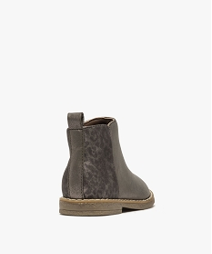 boots bebe fille metallisees et imprimees leopard gris bottes et chaussures montantesB247501_4
