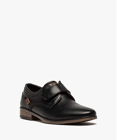 derbies garcon unis a scratch avec bout amande noirB248001_2