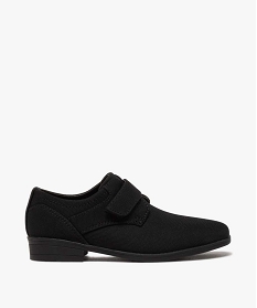 GEMO Derbies garçon unis dessus textile et fermeture scratch Noir