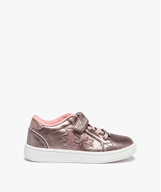 tennis fille metallisees a lacets et scratch – lulu castagnette rose basketsB250201_1