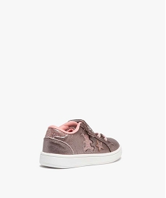 tennis fille metallisees a lacets et scratch – lulu castagnette rose basketsB250201_4