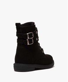 boots fille zippes en suedine unie avec etoiles metallisees noir bottes et bootsB253501_4