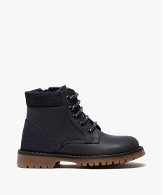 boots garcon a semelle crantee et col rembourre en denim bleu boots et bottillonsB254301_1