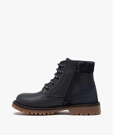 boots garcon a semelle crantee et col rembourre en denim bleu boots et bottillonsB254301_3