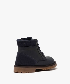 boots garcon a semelle crantee et col rembourre en denim bleu boots et bottillonsB254301_4