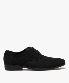 GEMO Derbies garçon à lacets dessus textile uni noir vif