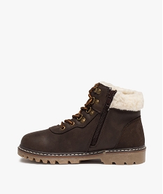 boots garcon style chaussures de montagne a col sherpa brunB257301_3