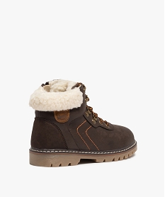 boots garcon style chaussures de montagne a col sherpa brunB257301_4
