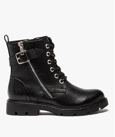 GEMO Boots fille à lacets style rock fermeture zippée noir standard