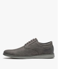 derbies homme unis a lacets et semelle amortissante gris chaussures de villeB262301_3