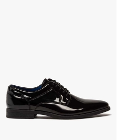 derbies homme unies et vernies a bout amande noir chaussures de villeB262601_1