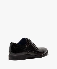 derbies homme unies et vernies a bout amande noir chaussures de villeB262601_4