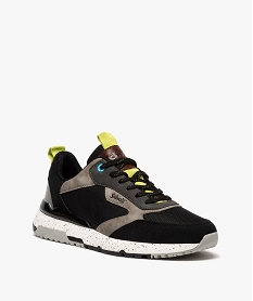 baskets homme avec details fluo - schott noir baskets et tennisB263501_2