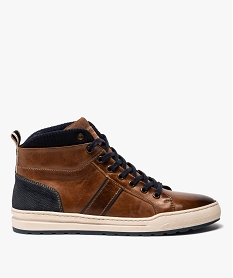 baskets homme semi-montantes dessus cuir orangeB265201_1