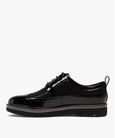 derbies femme vernis et suedes a semelle crantee noirB266501_3