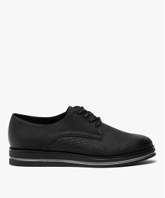 derbies femme unis imitation tressage noirB266801_1