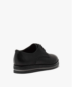 derbies femme unis imitation tressage noirB266801_4