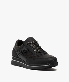 baskets femme multi-matieres a details metallises noir standardB271801_2