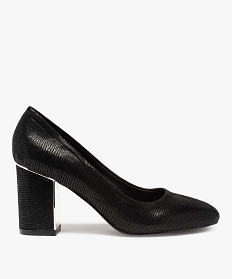 escarpins femme a talon carre et details metallises noir escarpinsB275701_1