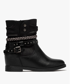 SWEAT KAKI BOOTS NOIR:30387721060-Synthetique/Cuir porc/Tpr/Textile/