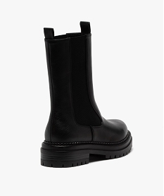 boots femme unies style chelsea a semelle epaisse et crantee noir bottines et bootsB279901_4