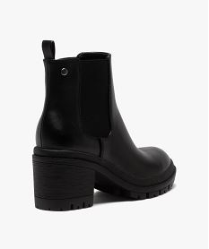 boots femme chelsea unies a talon et semelle crantee noir standard bottines et bootsB285701_4