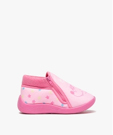 GEMO Chaussons fille bottillons zippés en velours ras - Minnie Rose