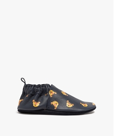 GEMO Chaussons bébé garçon en cuir imprimé et col élastiqué bleu standard
