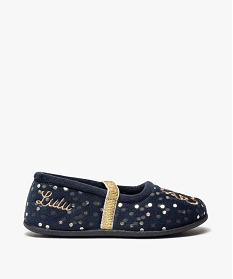 GEMO Chaussons fille ballerines en velours pailleté – LuluCastagnette bleu standard