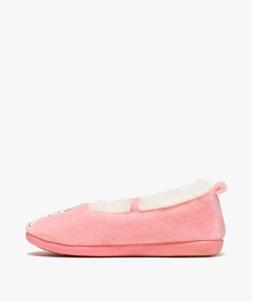 chaussons fille ballerines en velours brodees licorne rose chaussonsB294501_3