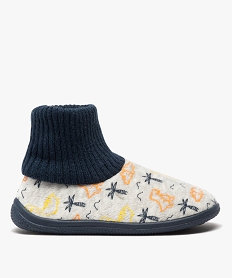 GEMO Chaussons garçon boots en velours et col chaussette gris standard