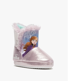 chaussons fille boots a bords fourres - reine des neiges violetB297101_2