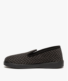 chaussons style charentaises a motifs chevrons homme gris standardB301701_3