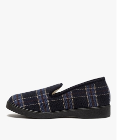 pantoufles homme style charentaises a carreaux bleuB301801_3