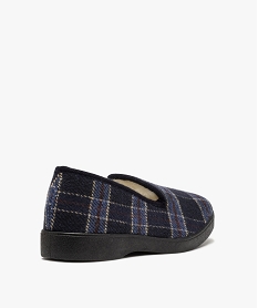 pantoufles homme style charentaises a carreaux bleuB301801_4