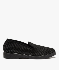 GEMO Pantoufles homme style charentaises dessus maille piquée noir standard