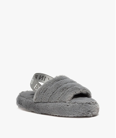 chaussons femme claquettes duveteuses - emily in paris grisB305201_2