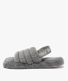 chaussons femme claquettes duveteuses - emily in paris grisB305201_3